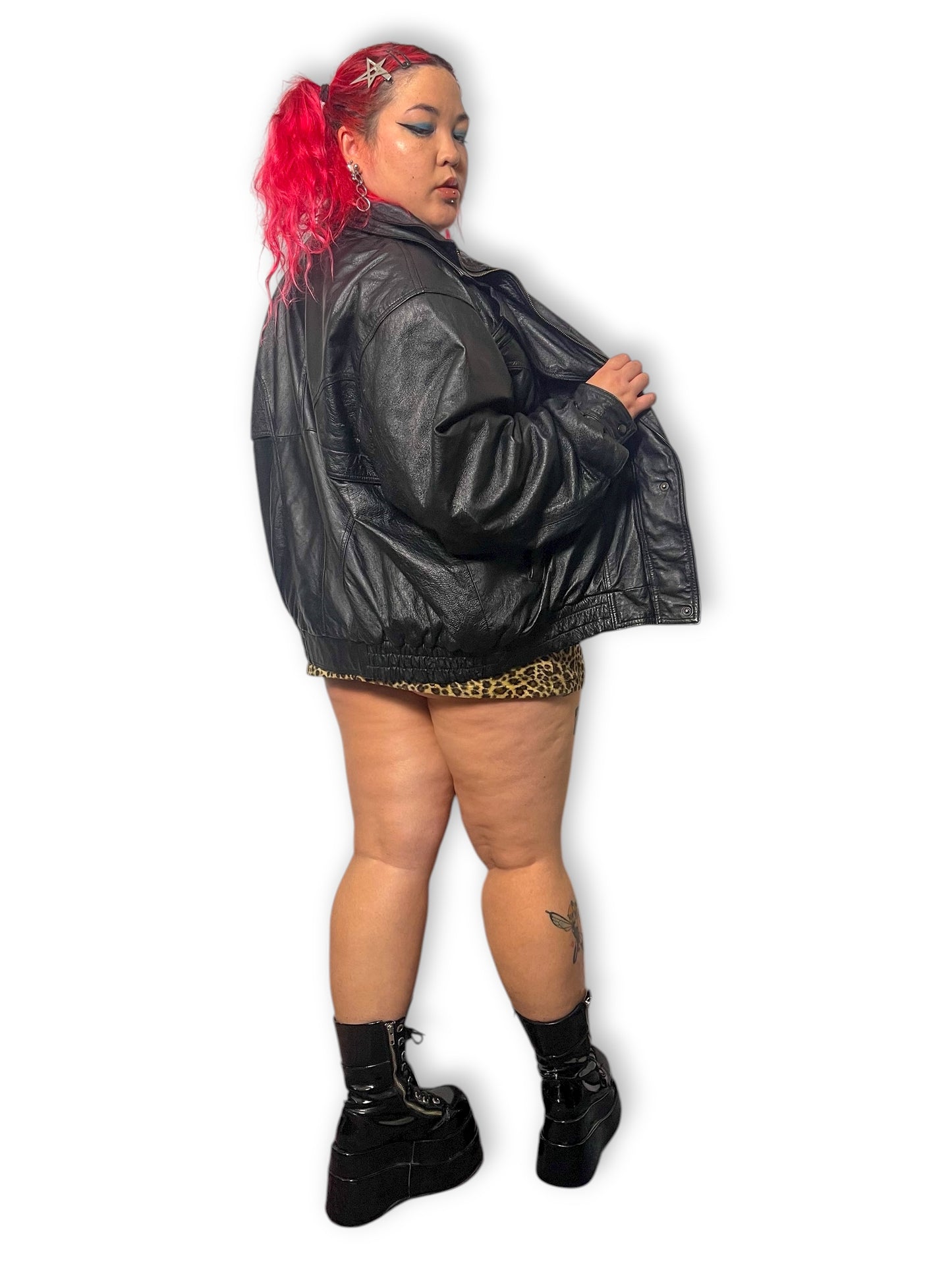 90’s Leather World by Lucky Leather Black Leather Jacket (2X)