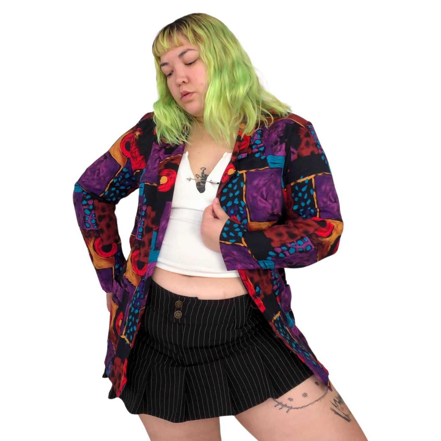 80’s/90’s Barrie Stephens Colorful Retro Print Blazer (L/XL)