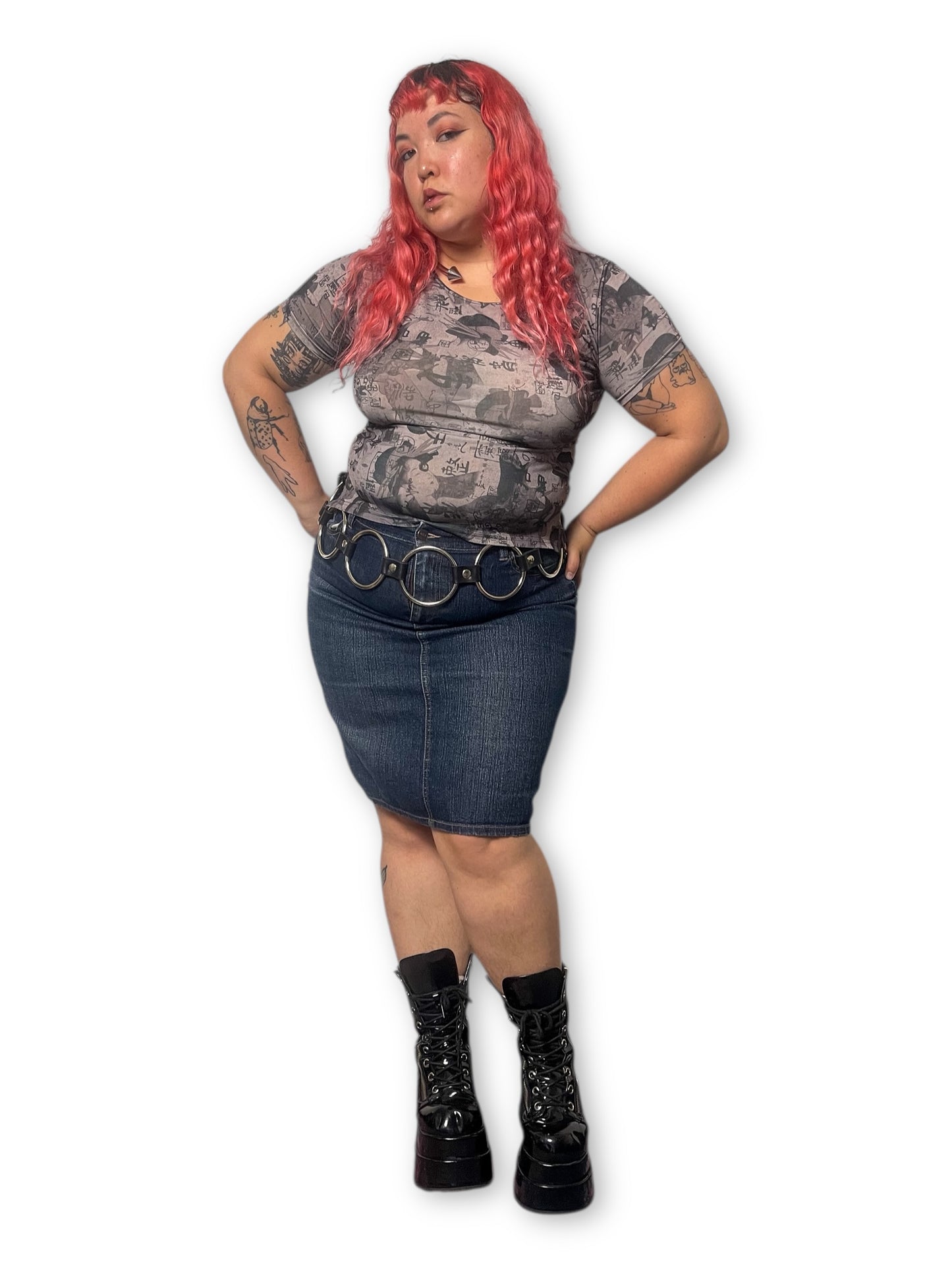 Y2K/Modern Dark Wash Denim Skirt (1X)