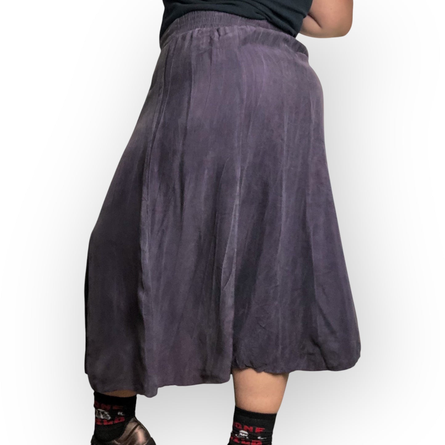 90’s August Max Woman Purple Gray Midi Skirt (2X/3X)