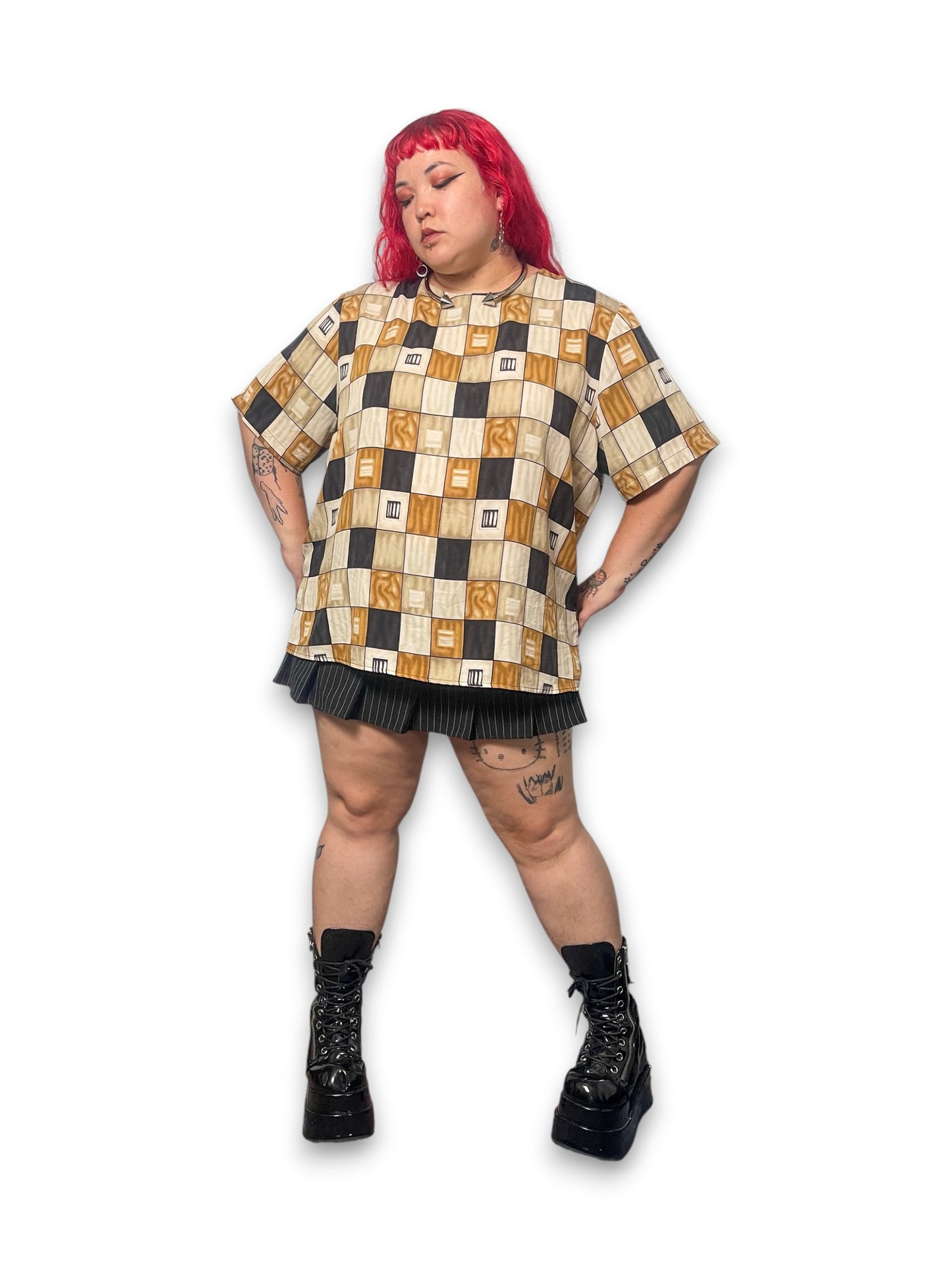 90’s Geometric Retro Blouse (3X/4X)