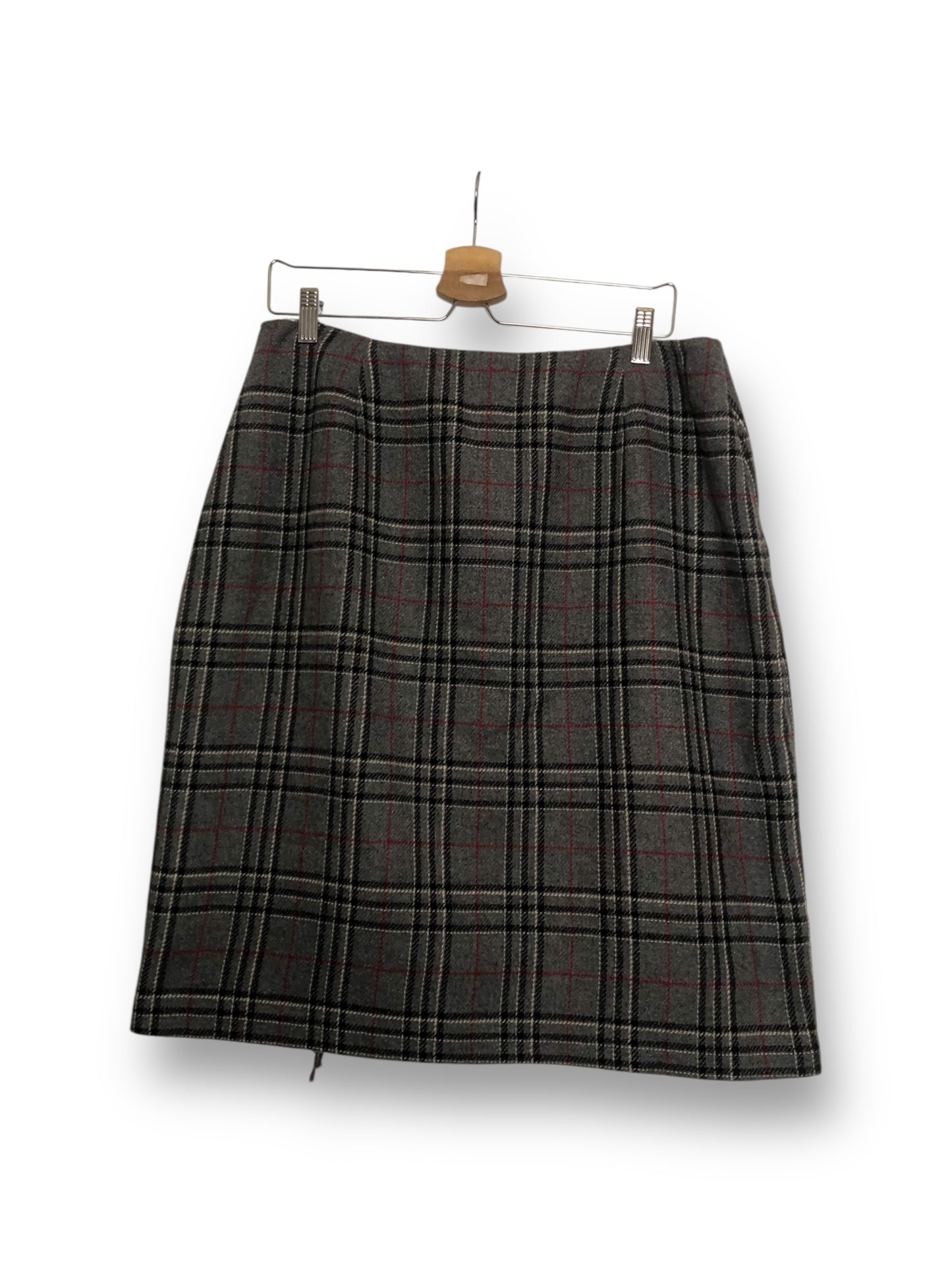 Y2K Sag Harbor Gray Plaid Skirt (XL)