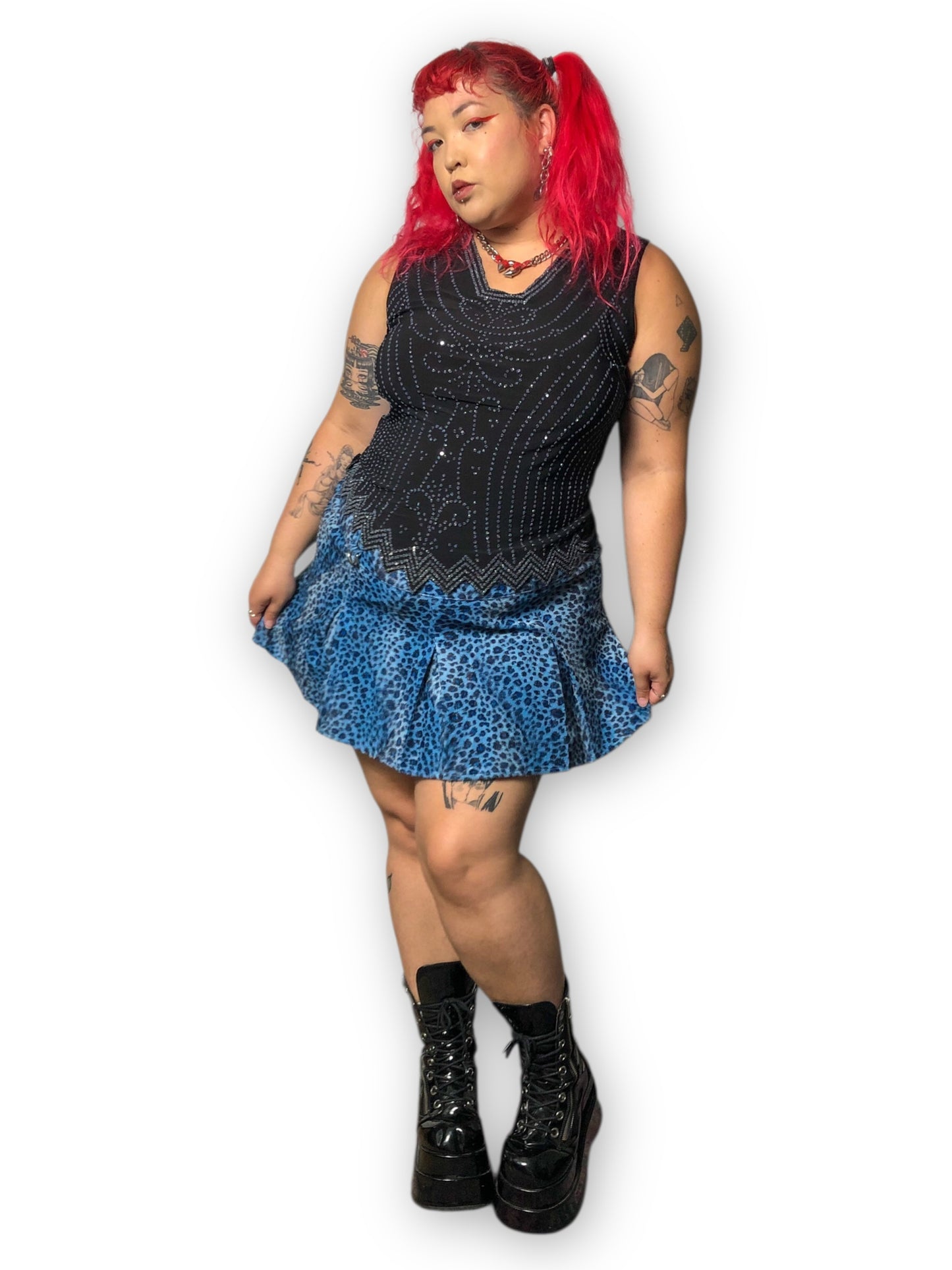 90’s/Y2K S. Levine Black Beaded Tank Top (2X)