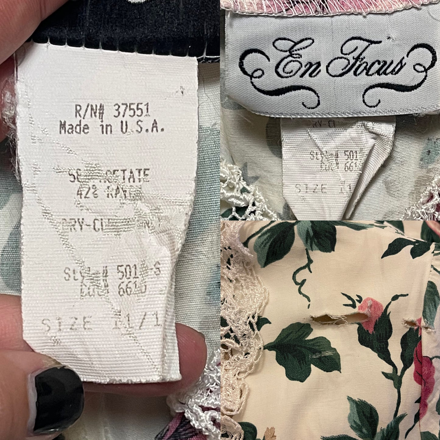 80’s En Focus White Floral Print Romper (M)