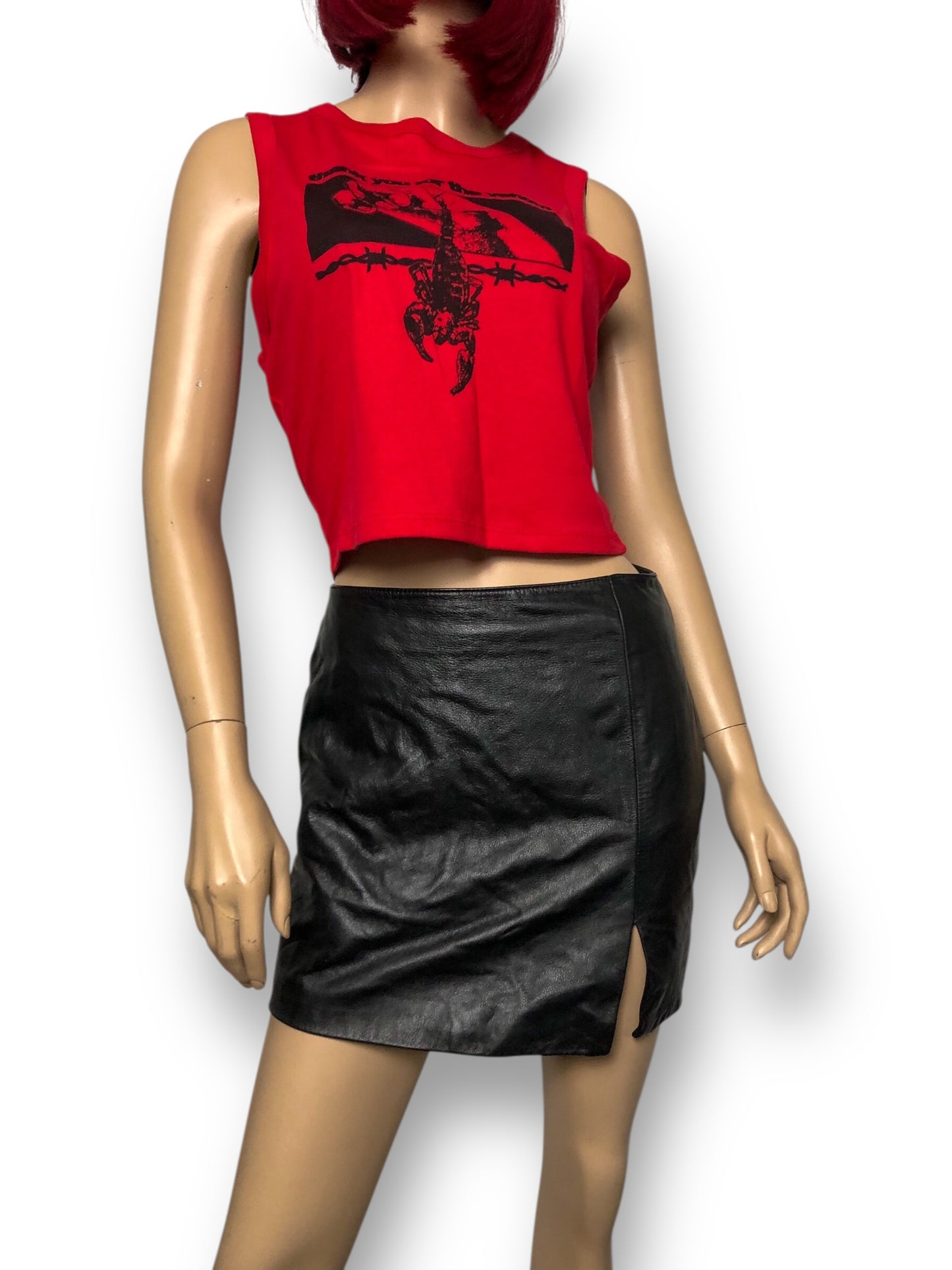 90’s Maxima by Wilson Black Leather Mini Skirt (M)