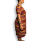 90’s Jennifer Moore Striped Patterned Midi Dress (XL)
