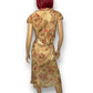 90’s CDC Tan Paisley Floral Midi Dress (XL)