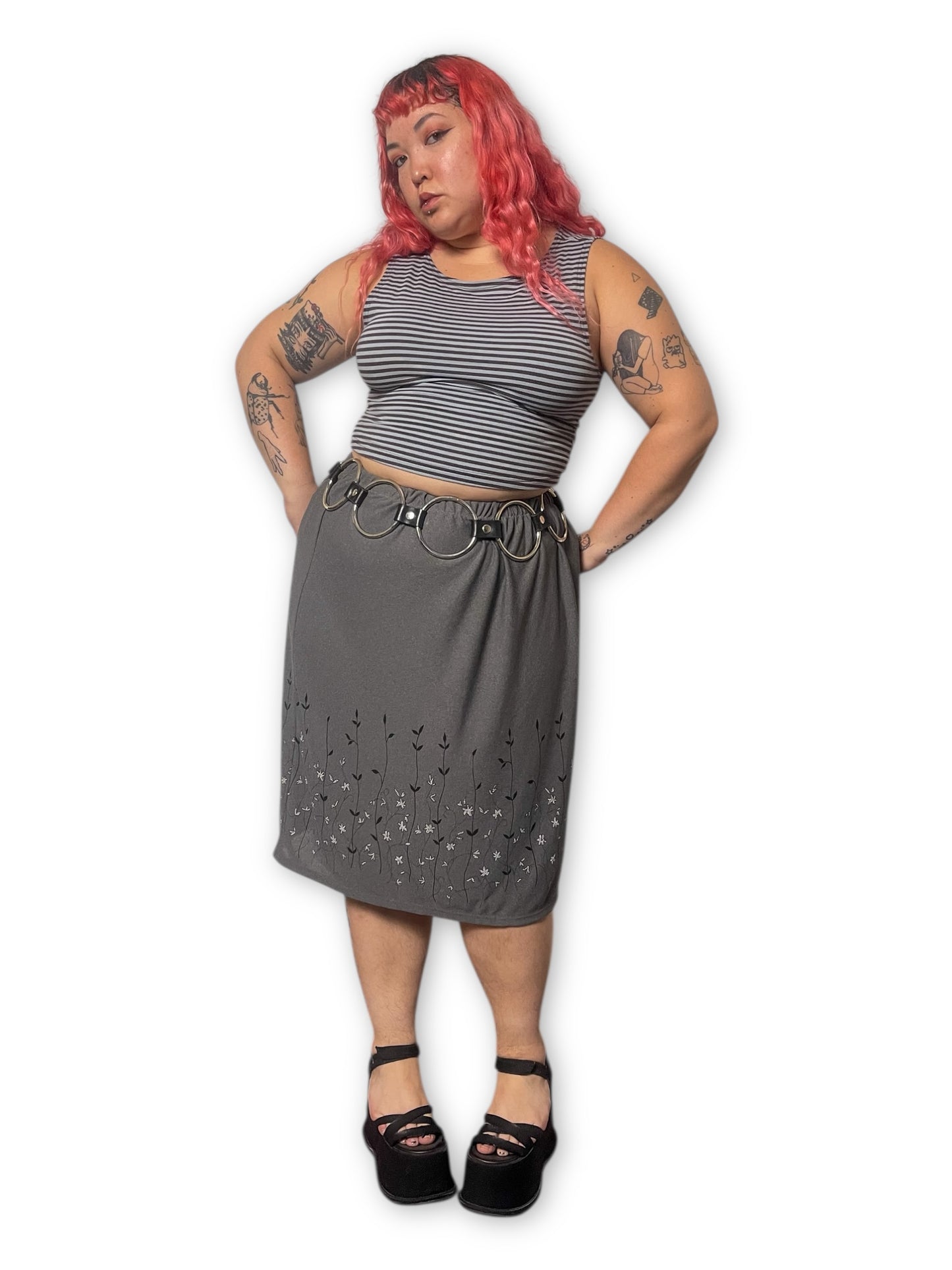 Vintage Grunge Floral Skirt (2X/3X)