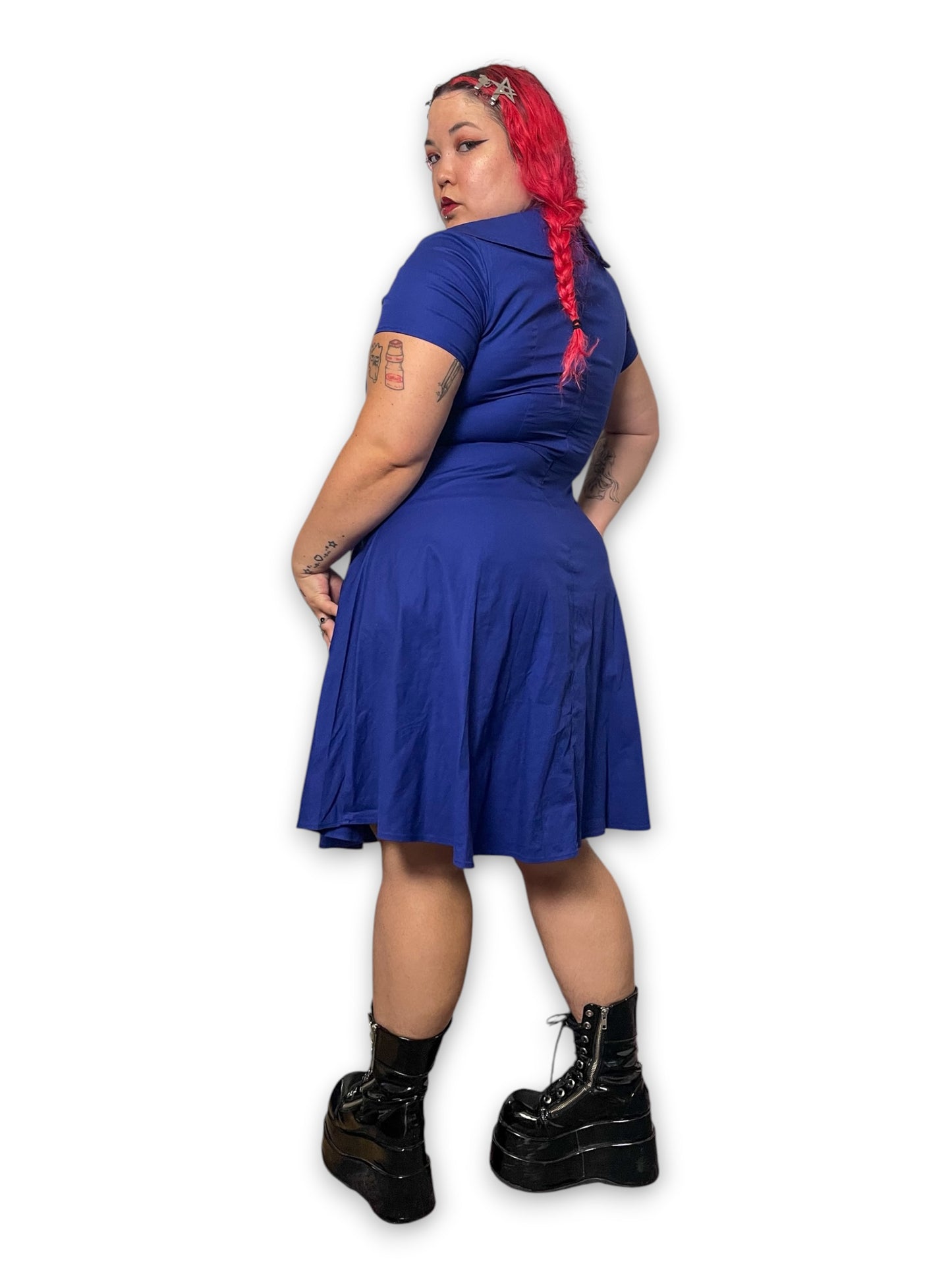 Navy Blue Retro Dress (XL)