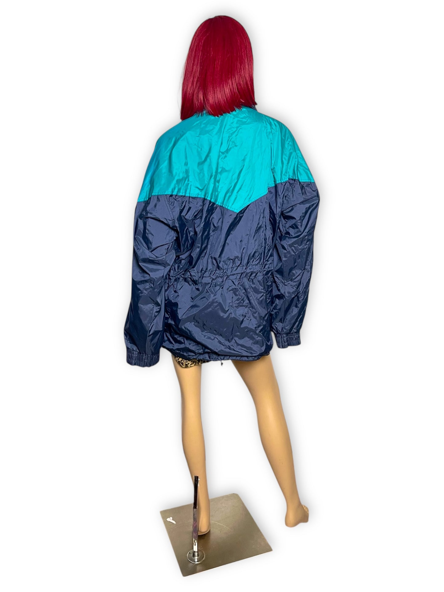 Y2K Sumaggo Navy Blue Windbreaker Jacket (L)