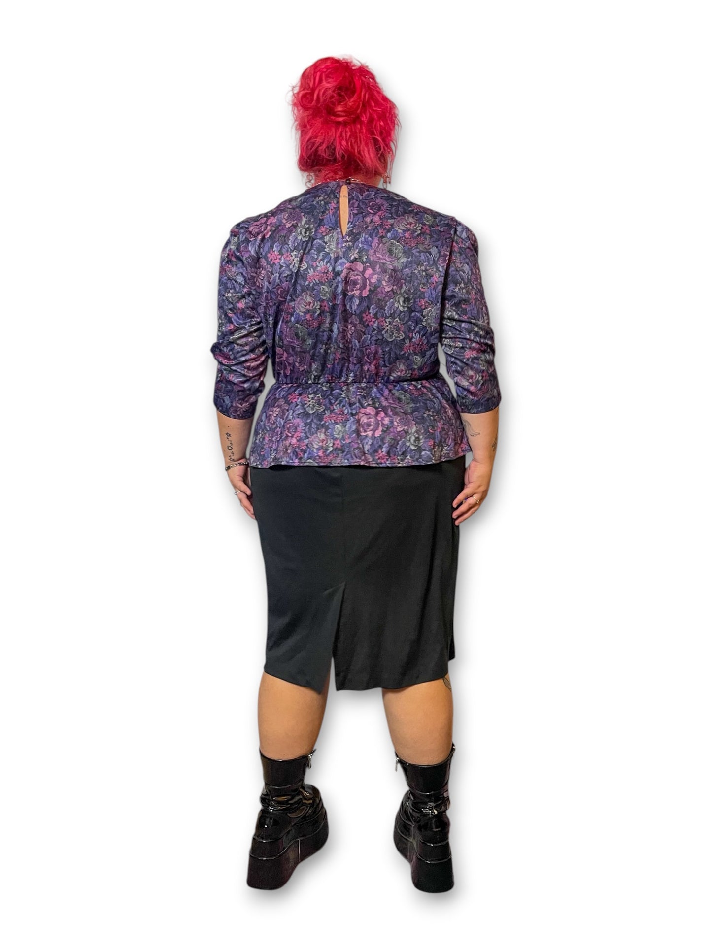 80’s Retro Peplum Dress (2X/3X)
