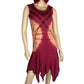 90’s Mamta Burgundy Bleach-Dyed Embroidered Dress (L)