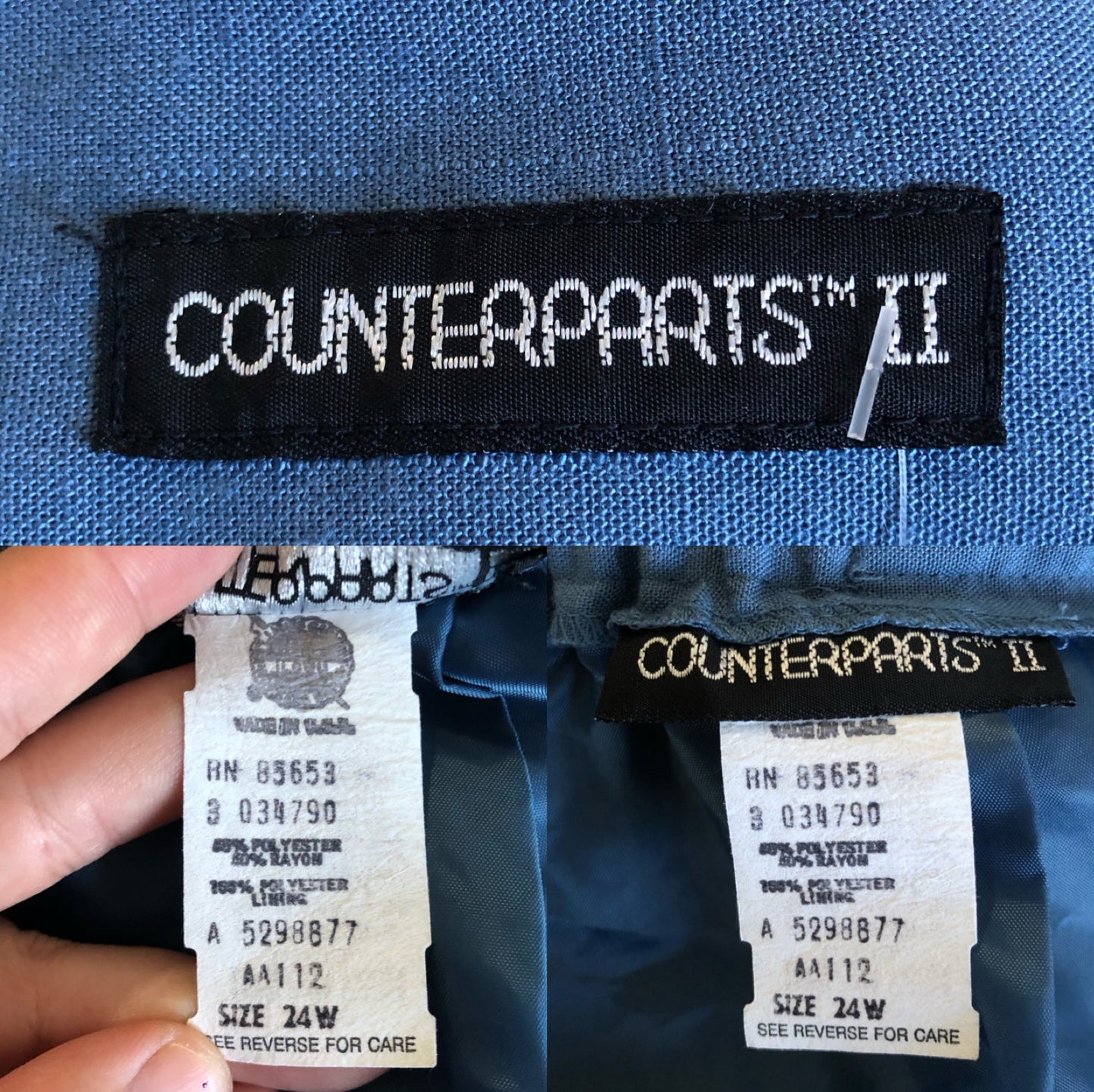 60’s/70’s Counterparts II Cerulean Blue Skirt Suit (2X/3X)