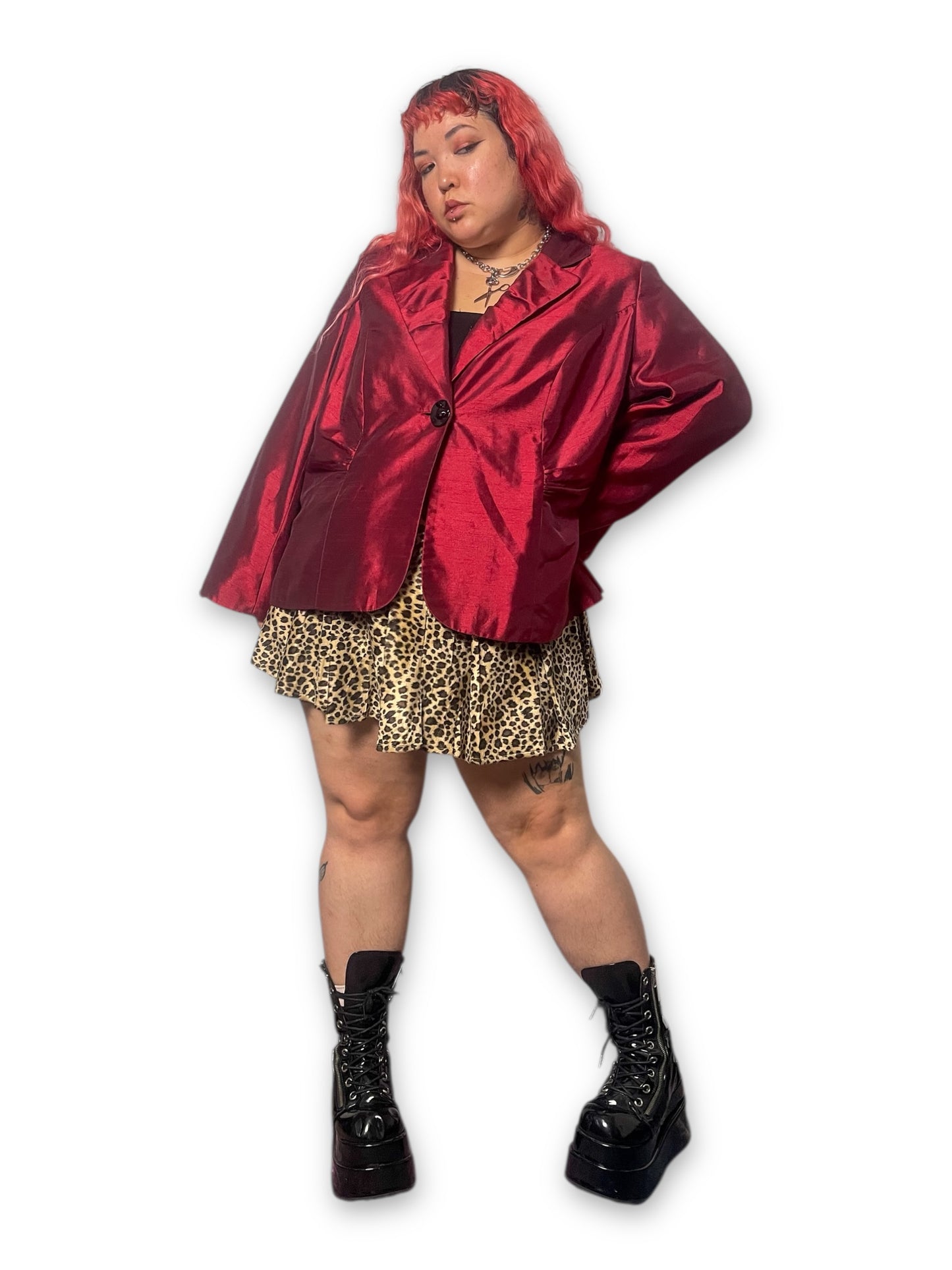 90’s/Y2K Shiny Red Blazer (4X)