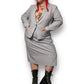 70’s Investments Gray and White Pinstripe Skirt Suit (2X)