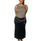 Y2K Draper’s & Damon’s Black and Cream Striped Tank Top (L)