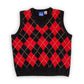 90’s/Y2K EP Pro Red and Black Argyle Sweater Vest (S)