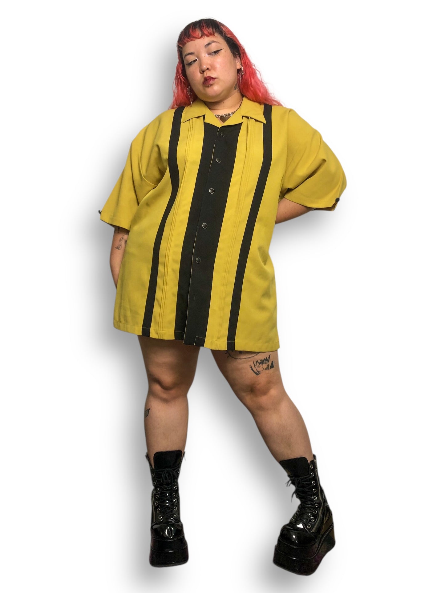 80’s Pulse Lime Green Retro Bowling Shirt (3X)