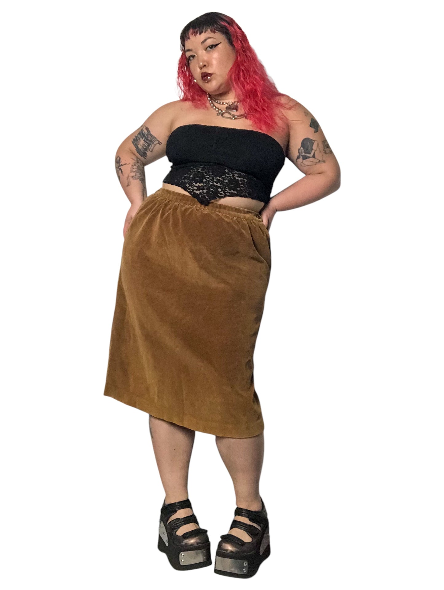 70’s Astor II Brown Corduroy Skirt (XL/2X)