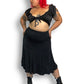 90’s/Y2K Chico’s Travelers Black and White Polka Dot Skirt (L/XL/2X)