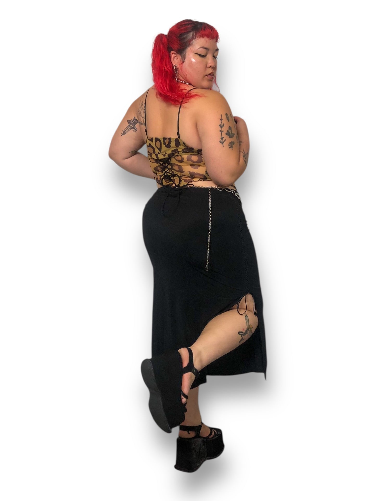 90’s Susan Lawrence Black Midi Skirt (XL)