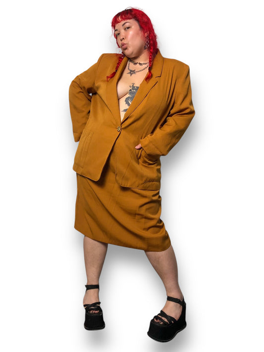 80’s Requirements Copper Brown Skirt Suit (2X/3X)