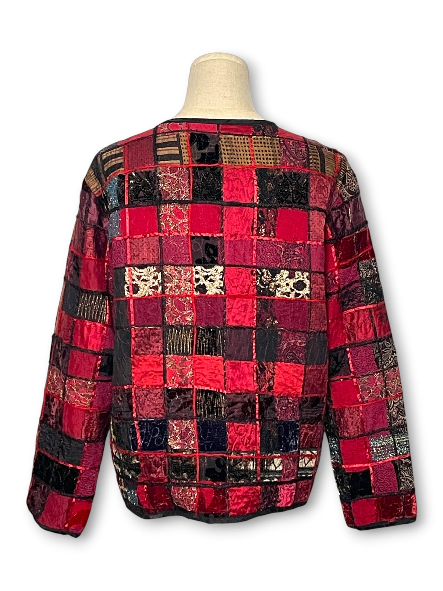 90’s Patchwork Tapestry Cardigan (L)