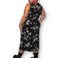 90’s/Y2K Lucy Black and White Floral Print Maxi Dress (XL)