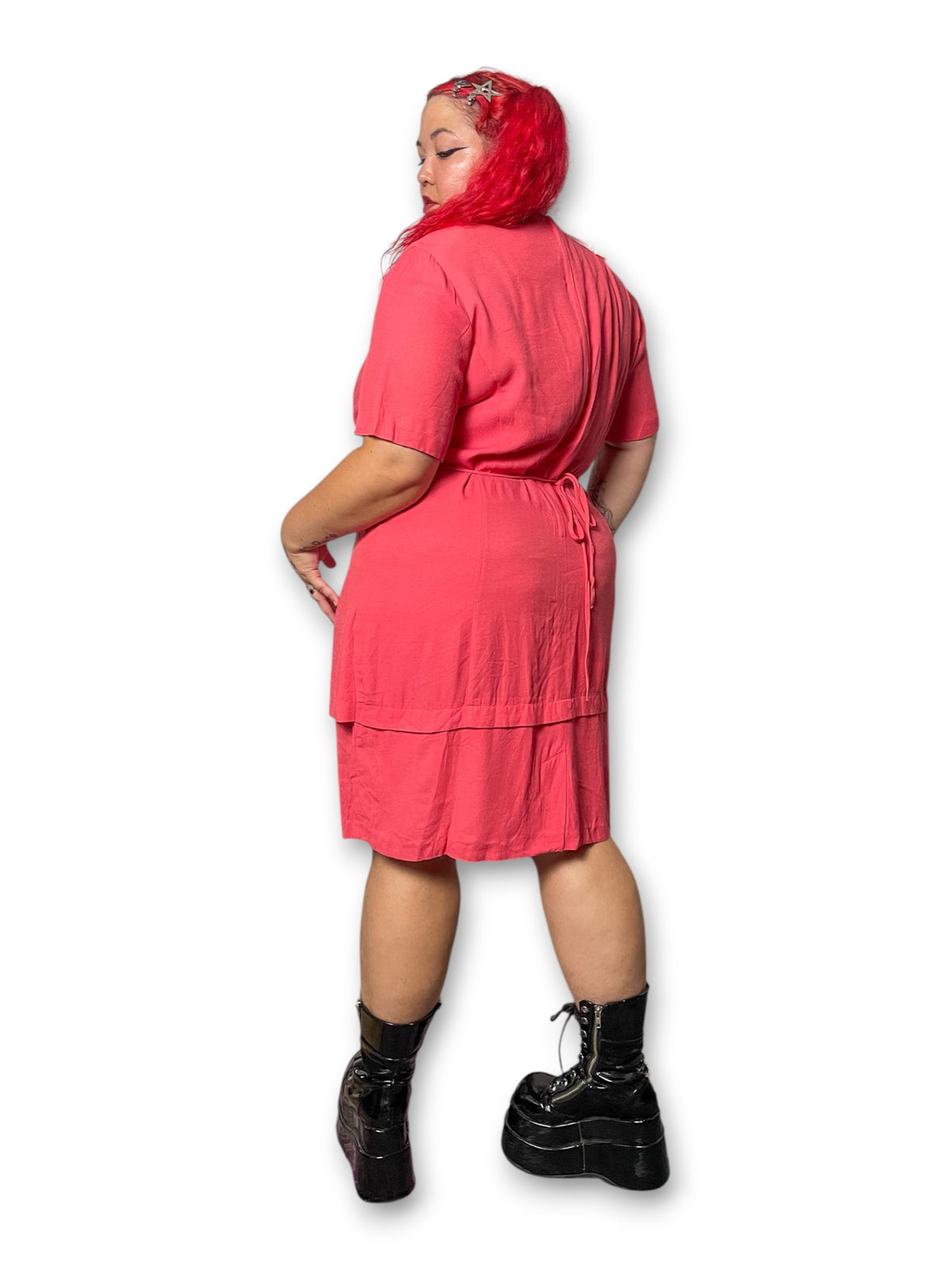 90’s Coral Layered Pencil Dress (3X)