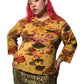 90’s/Y2K Jane Ashley Mustard Floral Print Long Sleeve Shirt (3X)