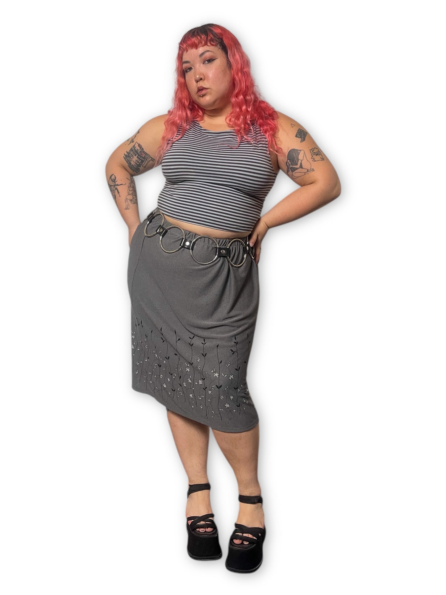 Vintage Grunge Floral Skirt (2X/3X)