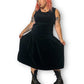 60’s/70’s Bechamel Black Velvet Midi Dress (XL)