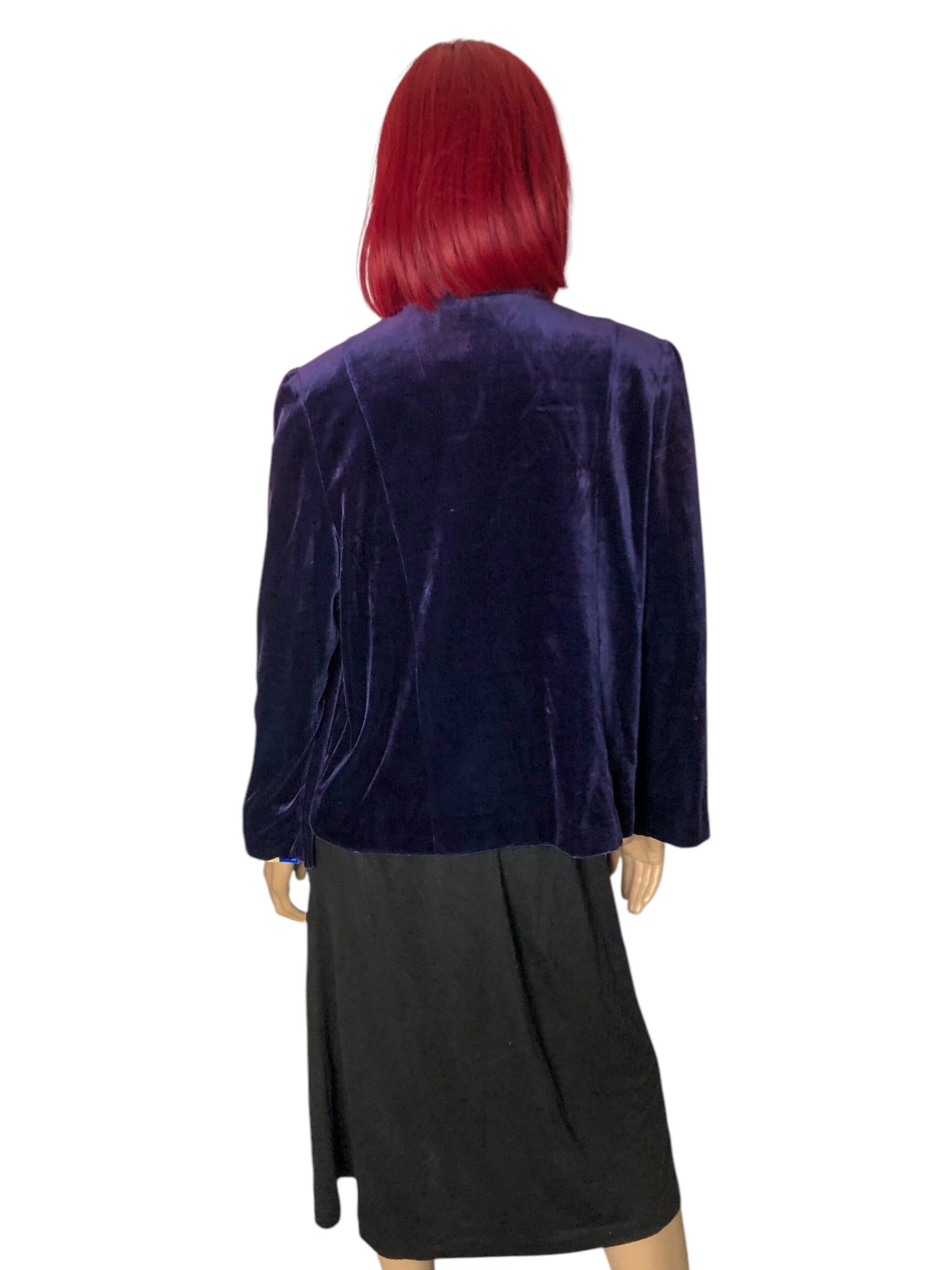 70’s/80’s Miss Accent by Act III Navy Blue Velvet Blazer (L/XL)