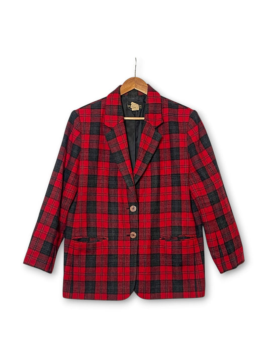 90’s Tartan Plaid Blazer (XL)
