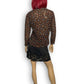 90’s/Y2K Brown Polka Dot Mesh Long Sleeve Top (M)
