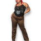 Y2K City Girl by Nancy Bolen Brown Pants (2X)