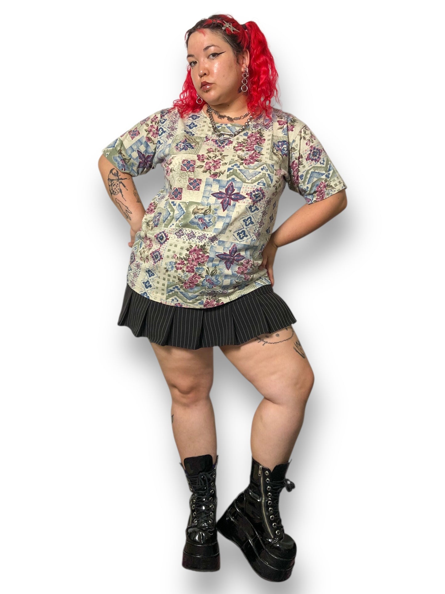 80’s/90’s Katelyn Rose Tan Patterned Shirt (2X)