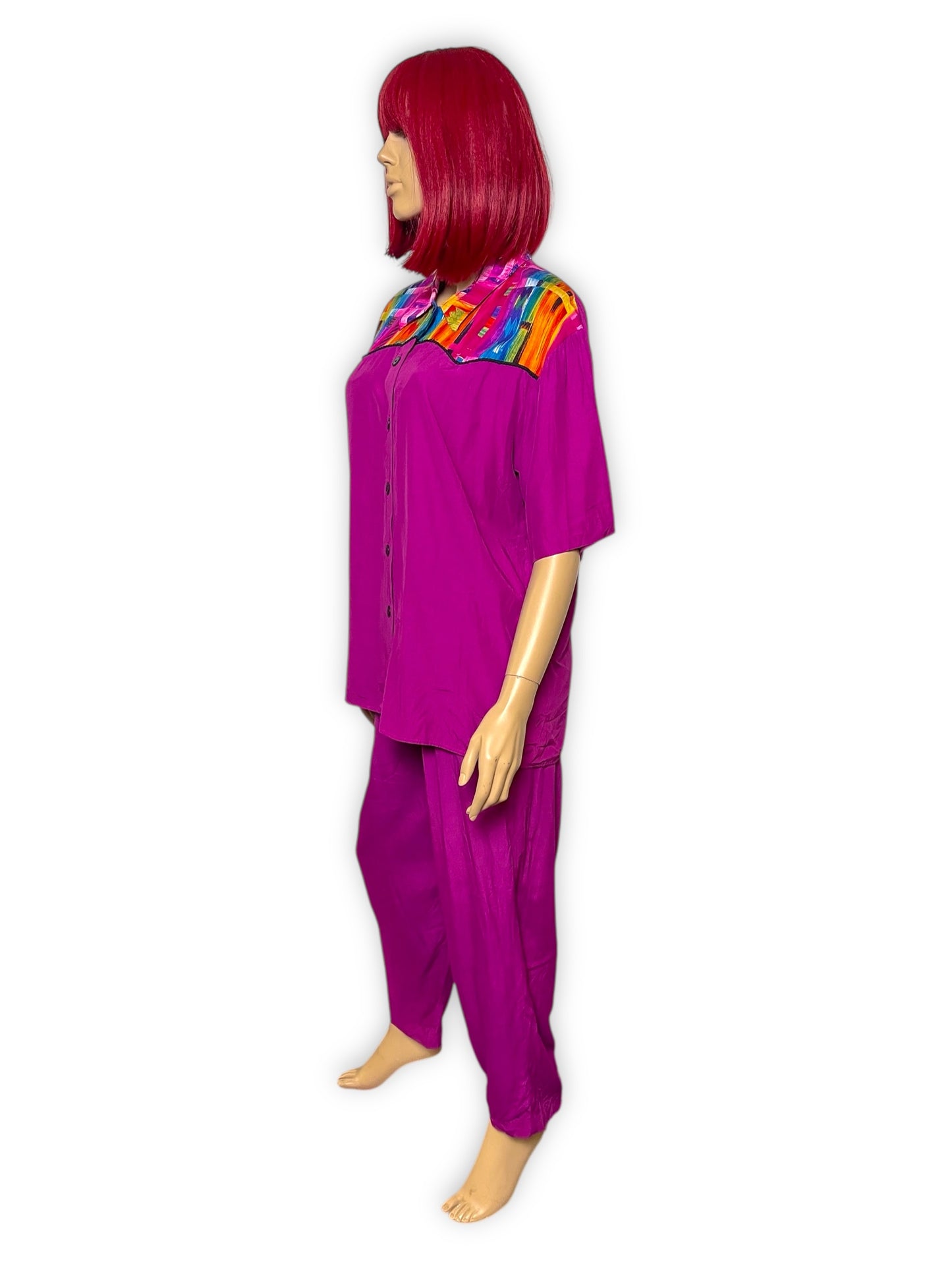 80’s Ms. Interpret Fuschia Retro 2-Piece Set (M/L)