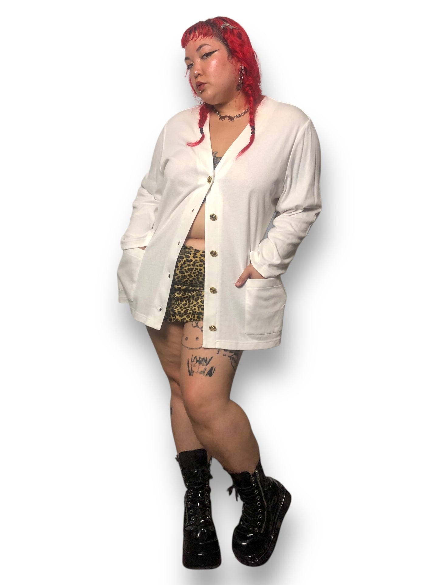 80’s Sanibel White Cardigan (3X)