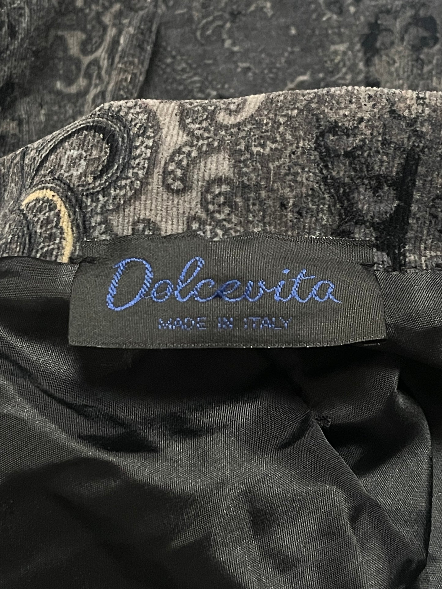 90’s/Y2K Dolcevita Gray Paisley Corduroy Blazer (M)