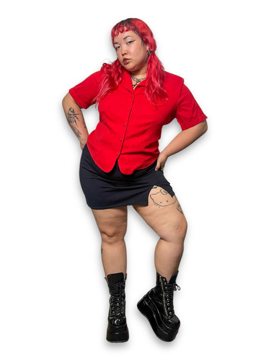 Y2K Red Retro Blouse (1X)