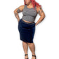 90’s/Y2K Dark Blue Velvet Skirt (L/XL/1X)