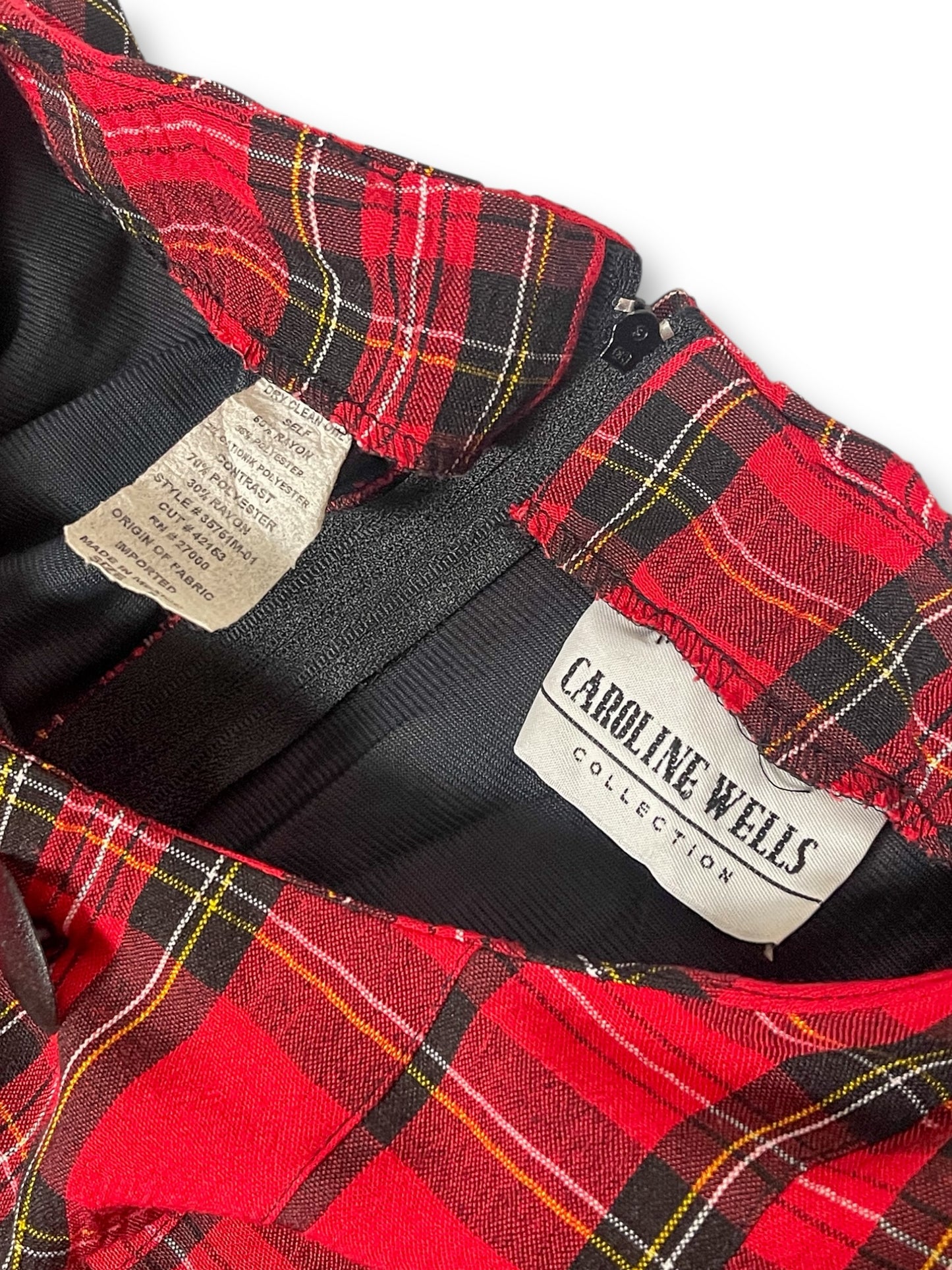 90’s Tartan Plaid Pencil Dress (XS/S)