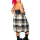 70’s Sag Harbor Black and White Tartan Plaid Skirt (2X)