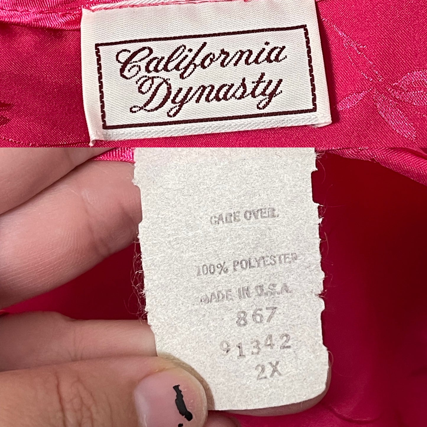 80’s Hot Pink Satin Nightgown (2X)