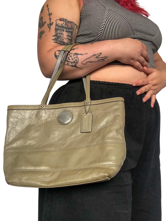 Coach Patent Olive Khaki Purse