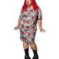 80’s Retro Floral Layered Dress (1X/2X)