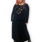 90’s/Y2K Jazz II Black Velvet Long Sleeve Maxi Dress (3X)