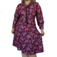 80's Anthony Richards Fuschia Paisley Print Retro Midi Dress (L/XL)