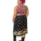 90’s/Y2K Black Floral Print Skirt (XL/1X)